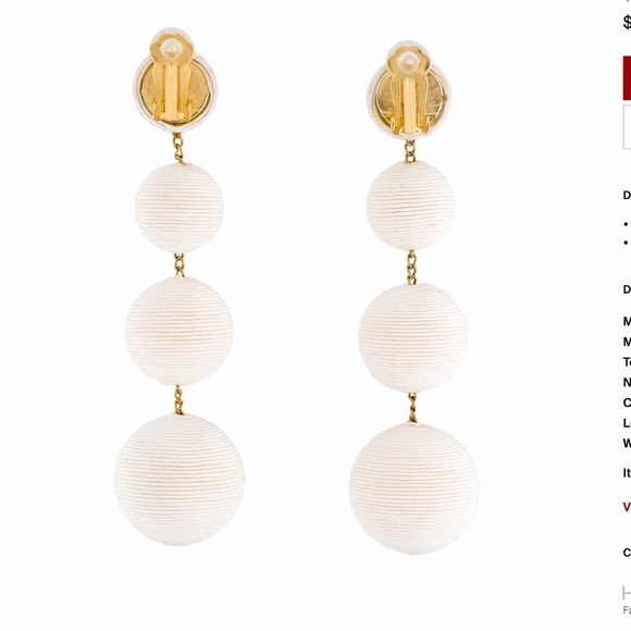 Rebecca de Ravenel Classic Soft White  Corded Four Drop Earrings - Picture 11 of 12